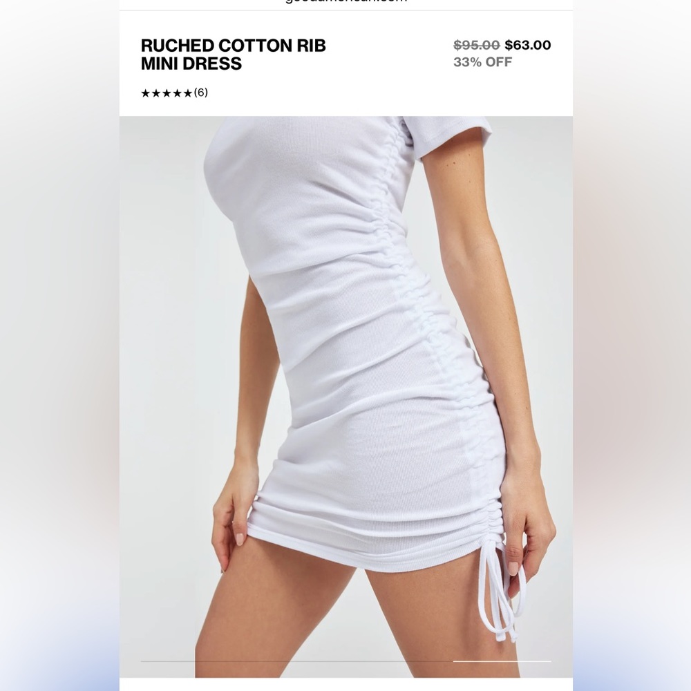 Good American Ruched cotton rib mini dress